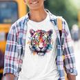 Obra De Arte De Tigre Colorido Animal Arte Tigre Camiseta niño