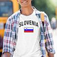 Slovenia Flag Slovenia Proud Slovenia Gray Kinder Tshirt