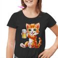 Katze Kater Trinkt Bier Zum Männertag Oderatertag Kinder Tshirt