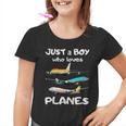 Nur Ein Junge Der Aerplanes Liebe Toddler Pilot Plane Kinder Tshirt