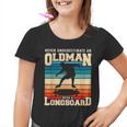 Retro Longboarder Longboard Kinder Tshirt