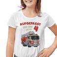 Children's Birthday Feuerwehr Aufgepasst Ich Bin Jetzt 4 Jahre Fire Brigade Kinder Tshirt