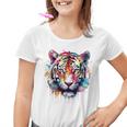 Obra De Arte De Tigre Colorido Animal Arte Tigre Camiseta niño