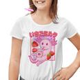 Retro Strawberry Milk Anime Kawaii Axolotl Strawberry Milk Pink Kinder Tshirt