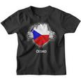 Czech Flag Cesko Heart Pride Roots Kinder Tshirt