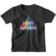 Happy Birthday Regenbogenfarbe Splash Neon Rot Orange Blau Top Kinder Tshirt