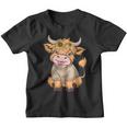 Niedliches Baby Highland Cow Mit Sonnenblumen Grafik Rinder Kinder Tshirt