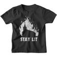 Stay Lit Burning Church Witchcraft Okult Grunge Satanic Kinder Tshirt