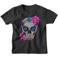 Sugar Skull Fleurs Jour Des Morts Dia De Los Muertos Cadeau Youth T-shirt
