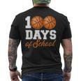 100 Days Of School For 100Th Day Basketball Student Teacher Men's T-shirt Back Print