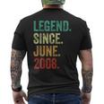 16 Years Old Legend Since June 2008 16Th Birthday Men's T-shirt Back Print