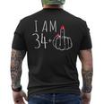 I Am 34 Plus 1 Middle Finger 34Th Women's Birthday Men's T-shirt Back Print
