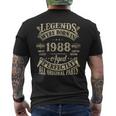 36Th Birthday 36 Years Old Vintage Legends Born In 1988 Men's T-shirt Back Print