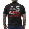 5 Year Old Race Car 5Th Birthday Racecar Racing Boy Men's T-shirt Back Print