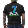 7Th Birthday Football Soccer 7 Years Old Boys Men's T-shirt Back Print