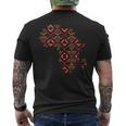 Africa Map Kente Pattern Dark Ghana Style West African Print Men's T-shirt Back Print