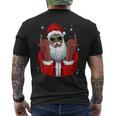 African American Santa Christmas Pajama Cool Black X-Mas Mens Back Print T-shirt