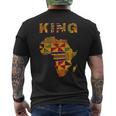 Afro Black King African Ghana Kente Cloth Family Matching Men's T-shirt Back Print