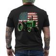 Agriculture Farm Tractor Usa Flag Tractor American Farm Usa Men's T-shirt Back Print