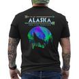 Alaskan Wolf Alaska State Pride Alaska Northern Lights Men's T-shirt Back Print