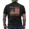 Make America Godly Again American Flag V2 Mens Back Print T-shirt