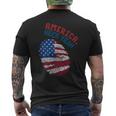 America Heck Yeah Fingerprint Flag Patriotic Usa Men's T-shirt Back Print