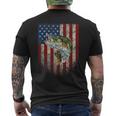 American Flag Bass Fishing Fishermen Usa Patriotic Men's T-shirt Back Print