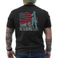 American Flag Thank You Veterans Proud Veteran Mens Back Print T-shirt