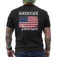 American Veteran Flag For Dad And Grandpa 4Th Of July Mens Back Print T-shirt