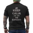 Animal Activis Keep Calm And Save The Elephants Mens Back Print T-shirt