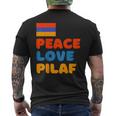 Armenian Flag Peace Love Pilaf Armenian Rice Lover Food Men's T-shirt Back Print