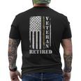 Army Veteran Retired American Flag Camo Proud Army Veteran Mens Back Print T-shirt