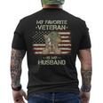 Army Veterans Day My Favorite Veteran Is My Husband Men's T-shirt Back Print