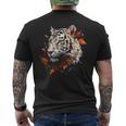 Arte De Tigre Otoño Hojas Zoo Animal Tigre Camiseta Hombre Estampado Espalda