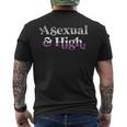 Asexual And High Weed Marijuana Retro Lgbtqia Ace Pride Flag Men's T-shirt Back Print