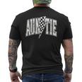 Auntie Hosting Race Car Pit Crew Checkered Birthday Party Men's T-shirt Back Print