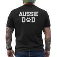 Aussie Dad Paw Print Australian Shepherd Dog Owner Mens Back Print T-shirt