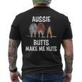 Australian Shepherd Aussie Butts Make Me Nuts Shepherd Lover Men's T-shirt Back Print