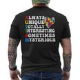 Autism Awareness Support Saying With Puzzle Pieces Men's T-shirt Back Print