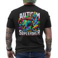 Autism Is My Superpower Autism Awareness T-Rex Men's T-shirt Back Print