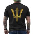 BajanBarbados Est 1966 Gold Trident Men's T-shirt Back Print