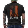 Baltimore Maryland American Flag Baseball Weathered Men's T-shirt Back Print