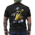 Banana Playing Baseball Fruit Lover Baseball Player Men's T-shirt Back Print