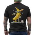 Banana Playing Baseball Baseball Game Lover Humorous Men's T-shirt Back Print
