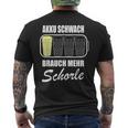 Battery Weak Brauch Mehr Schorle Dubbeglas Pfalz Weinfest T-Shirt mit Rückendruck