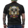 Bdaz Labrador Lab Dog Sugar Skull Day Of The Dead Men's T-shirt Back Print