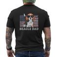 Beagle Dad American Flag Mens Back Print T-shirt