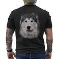 Beautiful Siberian Husky Dog Face Men's T-shirt Back Print