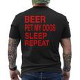 Beer Pet Dogs Sleep Repeat Red LDogLove Men's T-shirt Back Print