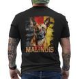 Berger Malinois Belgian Malinois Avec Drapeau Grunge T-shirt imprimé au dos